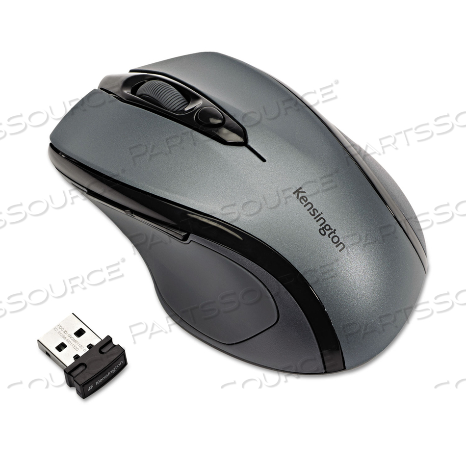 PRO FIT MID-SIZE WIRELESS MOUSE, 2.4 GHZ FREQUENCY/30 FT WIRELESS RANGE, RIGHT HAND USE, GRAY 