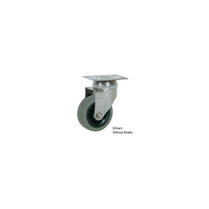 STAINLESS STEEL SWIVEL PLATE CASTER 5" TPR WHEEL WITH BRAKE by Faultless Caster