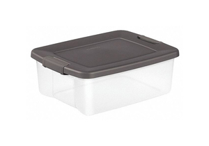 STORAGE TOTE CLEAR/GRAY 25 QT. 7-3/4 H by Sterilite