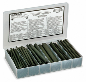 HEAT SHRINK TUBING KIT BLACK 74 PC by Thomas & Betts