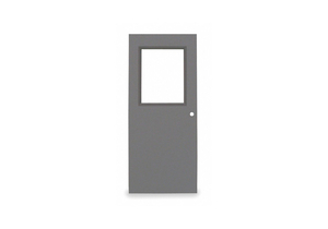 STEEL DOOR HALF GLASS CYLINDRICAL 18 GA. by Curries