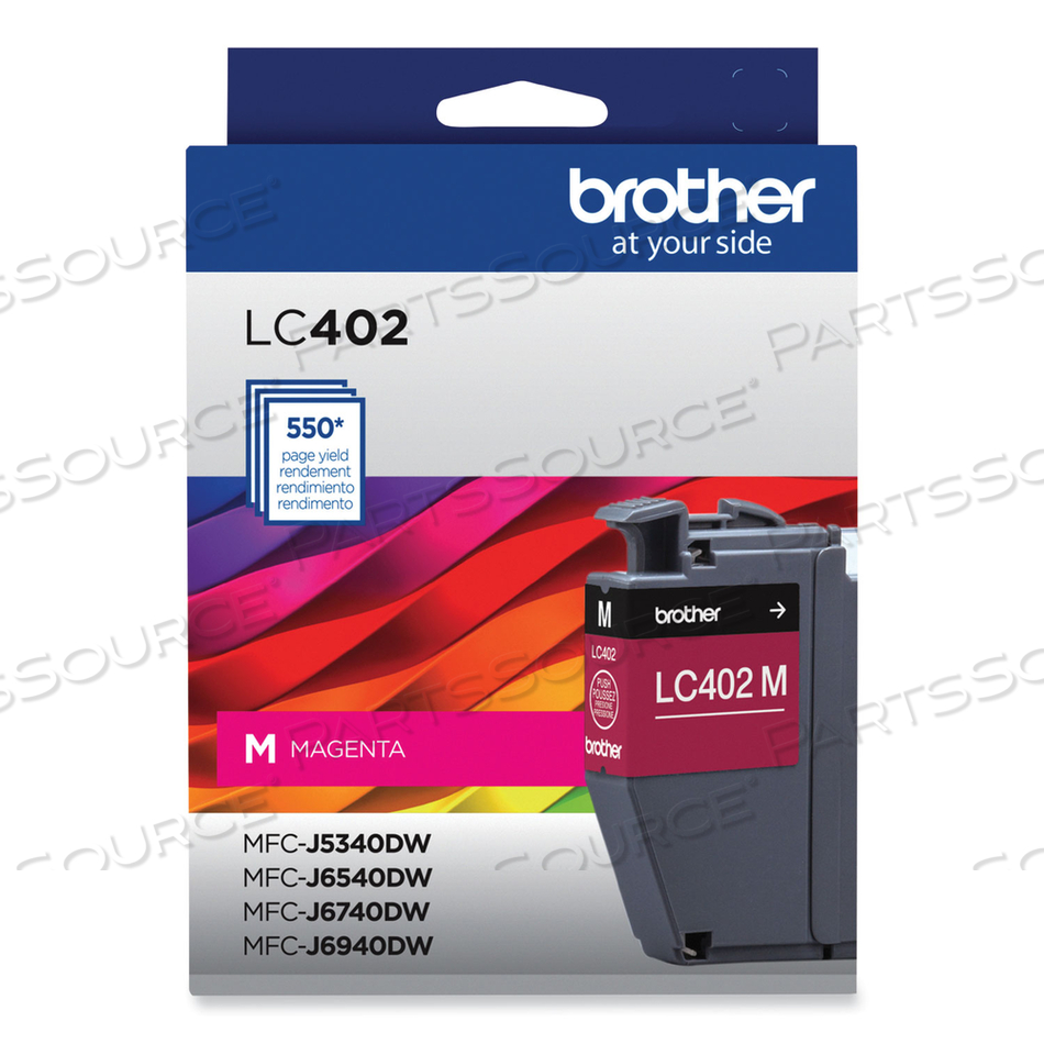 LC402MS INK, 550 PAGE-YIELD, MAGENTA by Brother