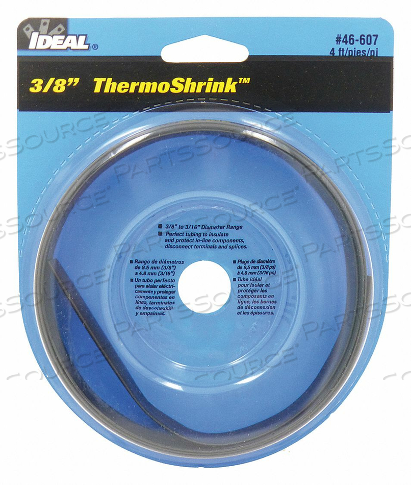 SHRINK TUBING 0.421IN ID BLACK 4FT PK5 by Ideal Industries Inc.