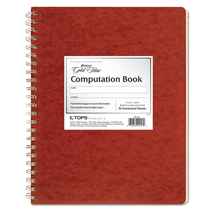 COMPUTATION BOOK, QUADRILLE RULE, BROWN COVER, 11.75 X 9.25, 76 SHEETS by Ampad Corporation