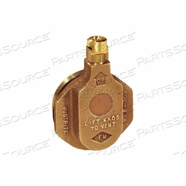 8300 BRASS HORIZONTAL SAFETY DRUM VENT FOR PETROLEUM BASED APPLICATIONS by Justrite