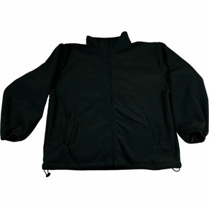 FLEECE WORK JACKET W/2 ZIPPED SLASH POCKETS, ELASTIC CUFFS, BLACK, SIZE M by Petra Roc Inc