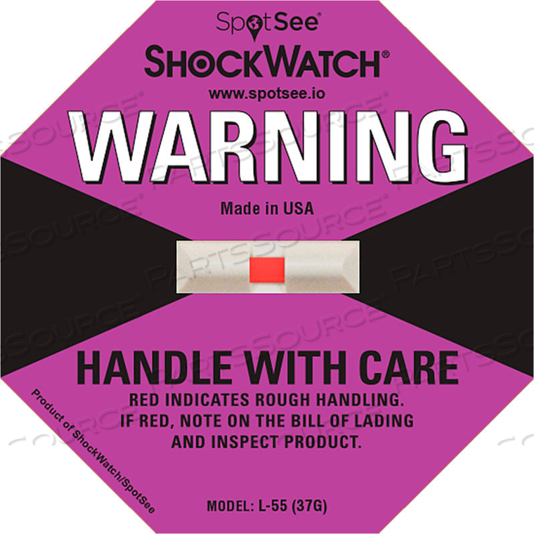 SPOTSEE L-55 IMPACT INDICATORS, 75G RANGE, PURPLE, 50/BOX by Shockwatch Inc