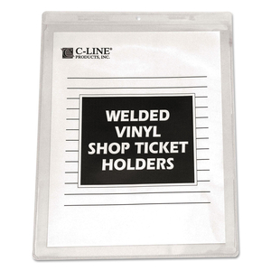 CLEAR VINYL SHOP TICKET HOLDERS, BOTH SIDES CLEAR, 15 SHEETS, 8.5 X 11 by C-Line CLEAR VINYL SHOP TICKET HOLDERS, BOTH SIDES CLEAR, 15 SHEETS, 8.5 X 11 by C-Line
