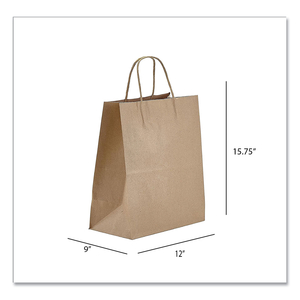 KRAFT PAPER BAGS, REGAL, 12 X 9 X 15.75, NATURAL, 200/CARTON by Prime Time Packaging