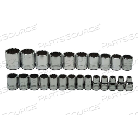 MSS-24RC WILLIAMS SOCKET SET, 24 PIECES, 1/2 INCH DRIVE, SHALLOW, 12 POINT by Snap-on Incorporated
