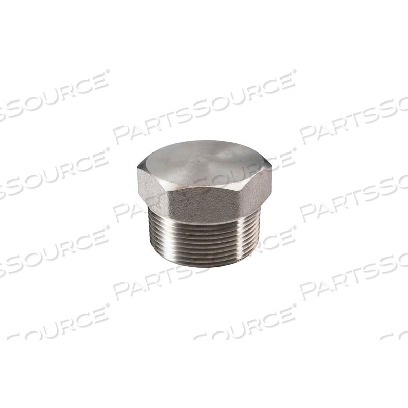 SS 316/316L FORGED PIPE FITTING 1-1/4" HEX HEAD PLUG NPT MALE by Merit Brass Company