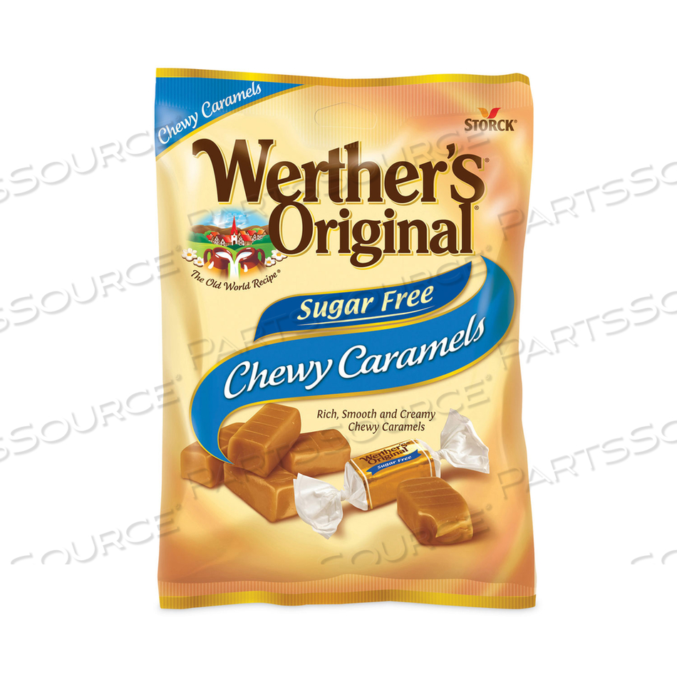 SUGAR FREE CHEWY CARAMEL CANDY, 1.46 OZ BAG, 12/PACK 