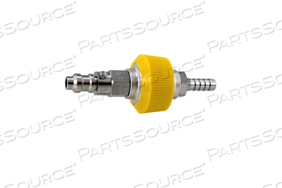 QUICK CONNECT ADAPTER, MALE X 1/4 IN HOSE BARB, YELLOW, AIR by Bay Corporation