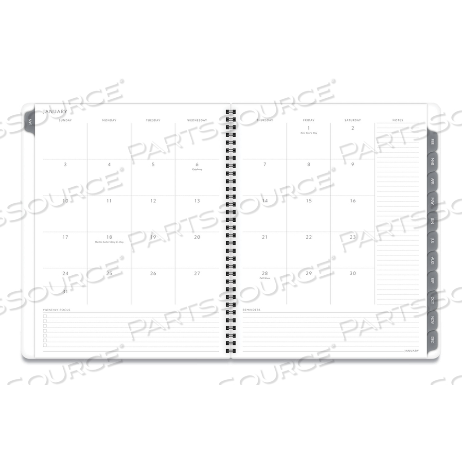 ELEVATION LINEN WEEKLY/MONTHLY PLANNER, 11 X 8.5, CHARCOAL COVER, 12-MONTH (JAN TO DEC): 2023 