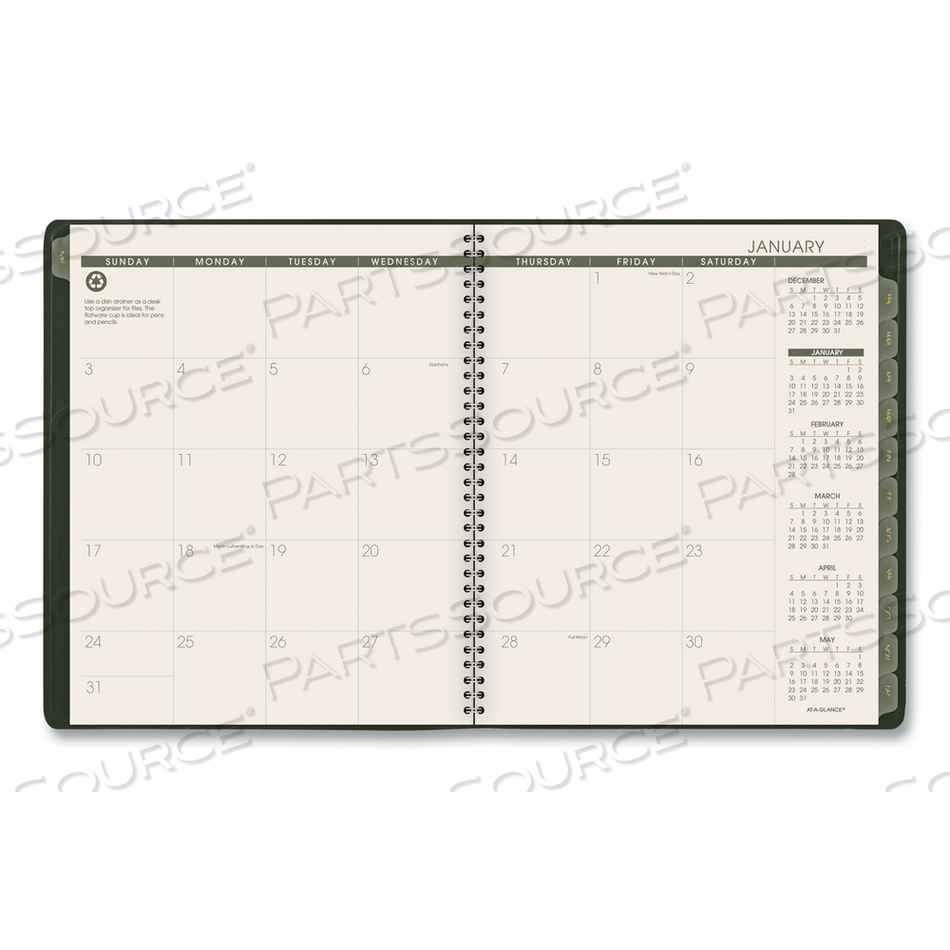 RECYCLED MONTHLY PLANNER, 9" X 11", GREEN, 2021-2021 by At-A-Glance