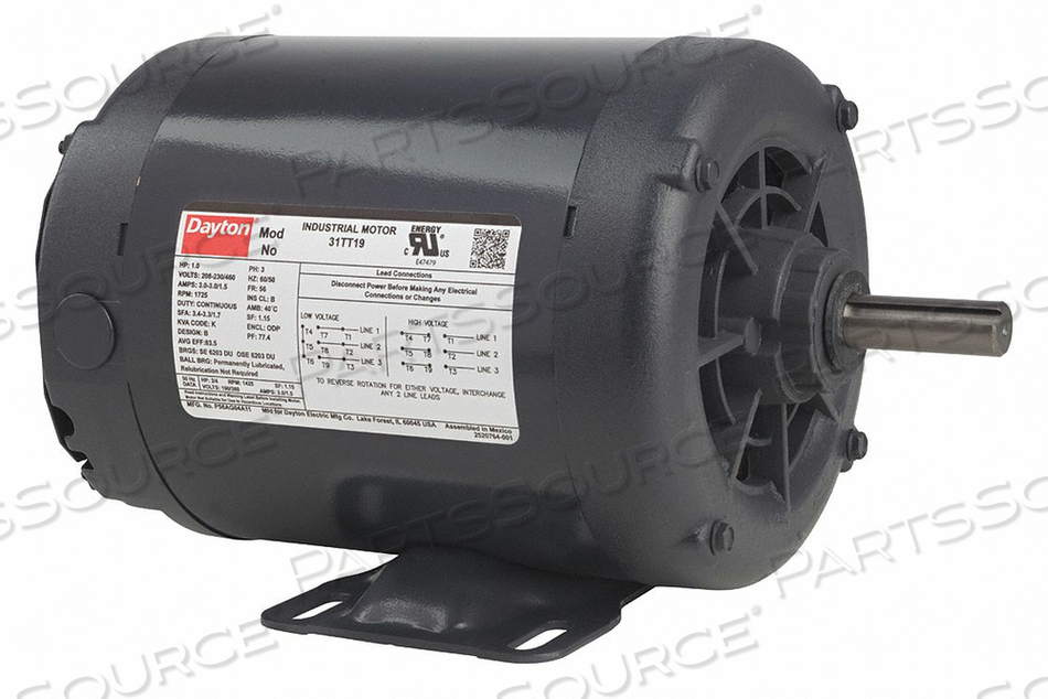 MTR 3PH 1HP 1725 230/4600V EFF 83.5 by DAYTON ELECTRIC MANUFACTURING CO MTR 3PH 1HP 1725 230/4600V EFF 83.5 by DAYTON ELECTRIC MANUFACTURING CO