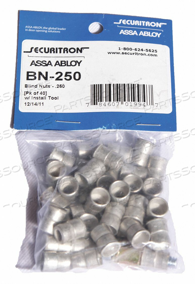 BLIND NUT STEEL 40 PACK/COLLAPSING TOOL by Securitron BLIND NUT STEEL 40 PACK/COLLAPSING TOOL by Securitron