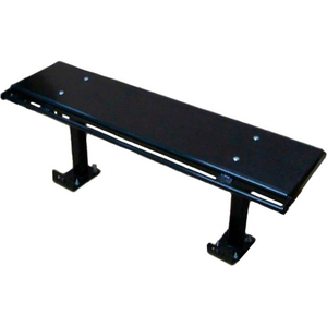 4-FT. SOLID STEEL SEATING WITH STEEL FRAME, WITHOUT BACKREST - BLACK by Prisoner Bench LLC