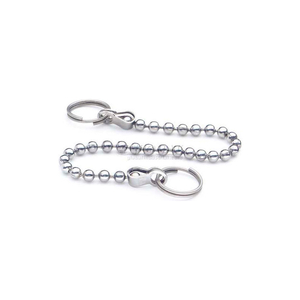 BALL CHAIN W/ TWO KEY RINGS, .55" RING DIAMETER, 7.87" CHAIN LENGTH by J.W. Winco