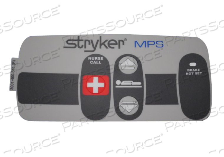 SIDERAIL STANDARD OUTER RIGHT NURSE CALL LABEL FOR SECURE 3000 BED by Stryker Medical