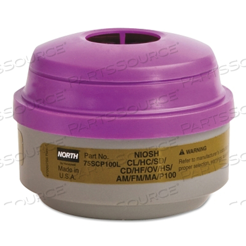 DEFENDER MULTI-PURPOSE CARTRIDGE/FILTER, OLIVE/MAGENTA, USED WITH 5500/7700 HALF MASKS, 5400/7600 FULL FACEPIECES by North Safety