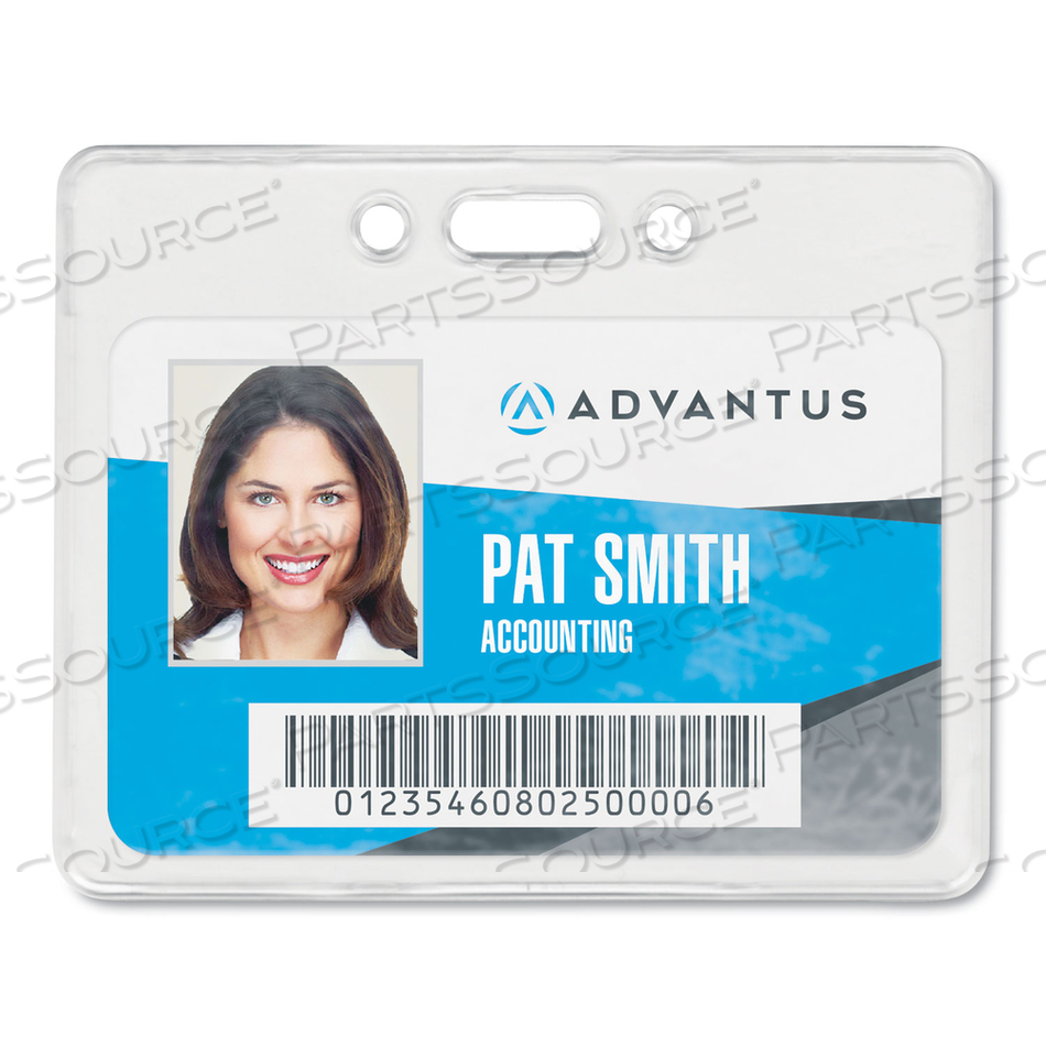 PROXIMITY ID BADGE HOLDERS, HORIZONTAL, CLEAR 3.75" X 3" HOLDER, 3.5" X 2.25" INSERT by Advantus