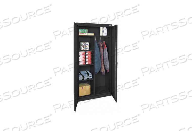 F1275 COMBO WARDROBE CABINET 72 H 36 W BLACK by Sandusky Lee Cabinets