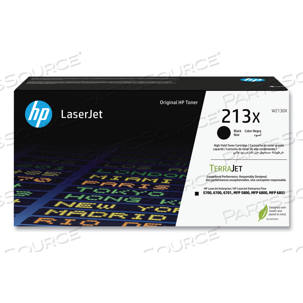 HP 213X (W2130X) HIGH-YIELD BLACK ORIGINAL LASERJET TONER CARTRIDGE by HP (Hewlett-Packard)