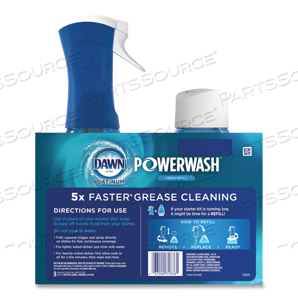 PLATINUM POWERWASH DISH SPRAY, FRESH, 16 OZ SPRAY BOTTLE, 2/PACK 