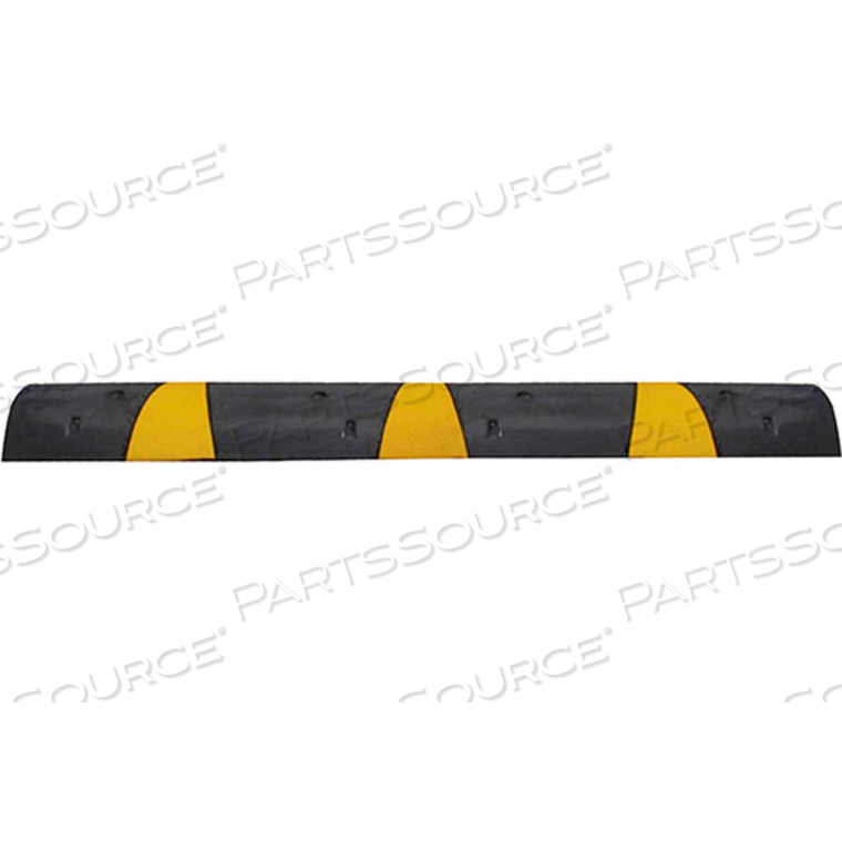 SPEED BUMP W/ CAT EYE REFELCTORS, RECYCLED RUBBER W/ REFLECTIVE STRIPES, 6' L by Plasticade