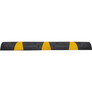 SPEED BUMP W/ CAT EYE REFELCTORS, RECYCLED RUBBER W/ REFLECTIVE STRIPES, 6' L by Plasticade