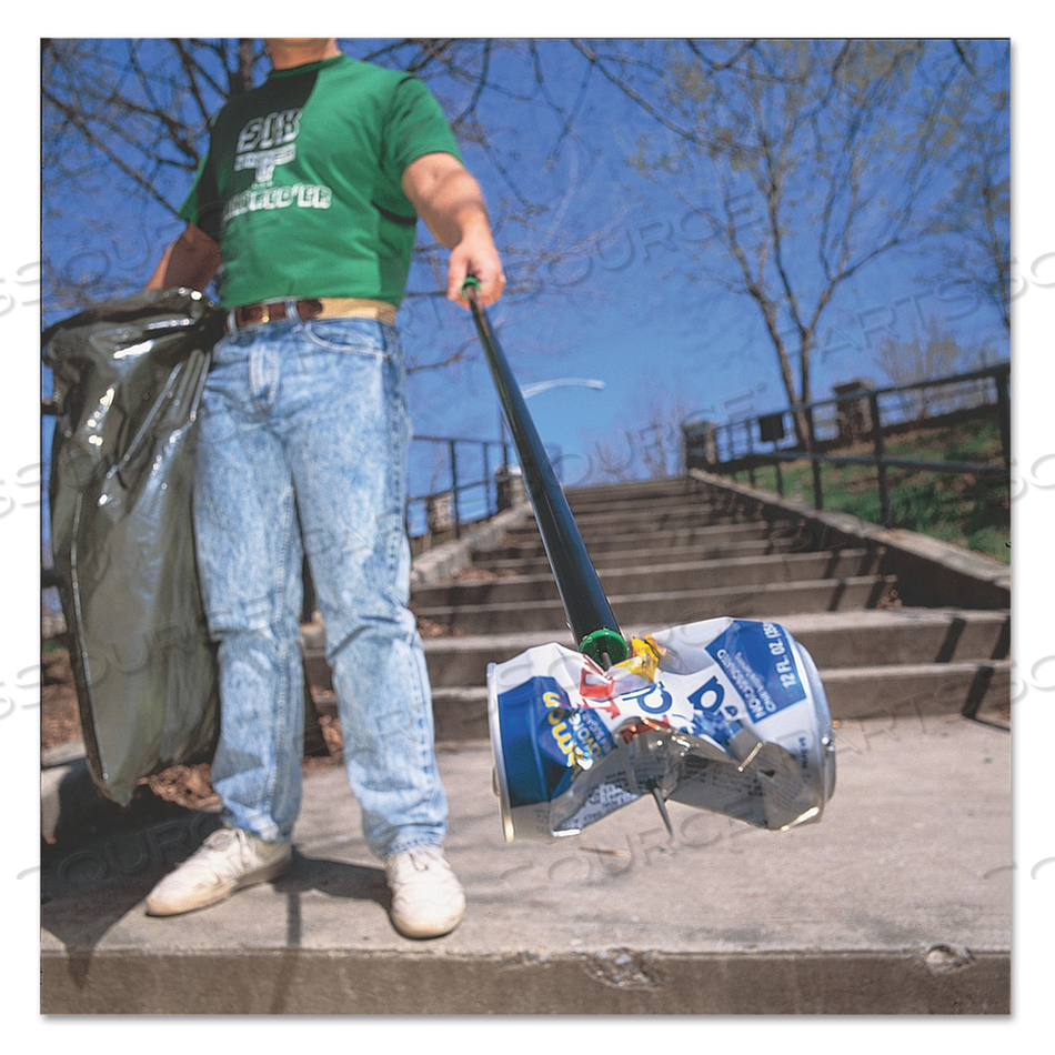 PEOPLE'S PAPER PICKER PIN POLE, 42", BLACK/GREEN by Unger PEOPLE'S PAPER PICKER PIN POLE, 42", BLACK/GREEN by Unger