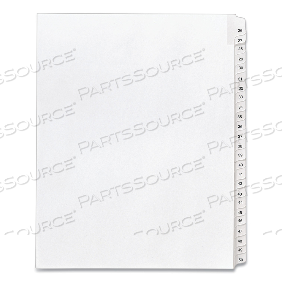SIDE TAB COLLATED LEGAL INDEX DIVIDER, 26 TO 50, 8.5"X11", 25 TABS, WHITE/WHITE by Avery