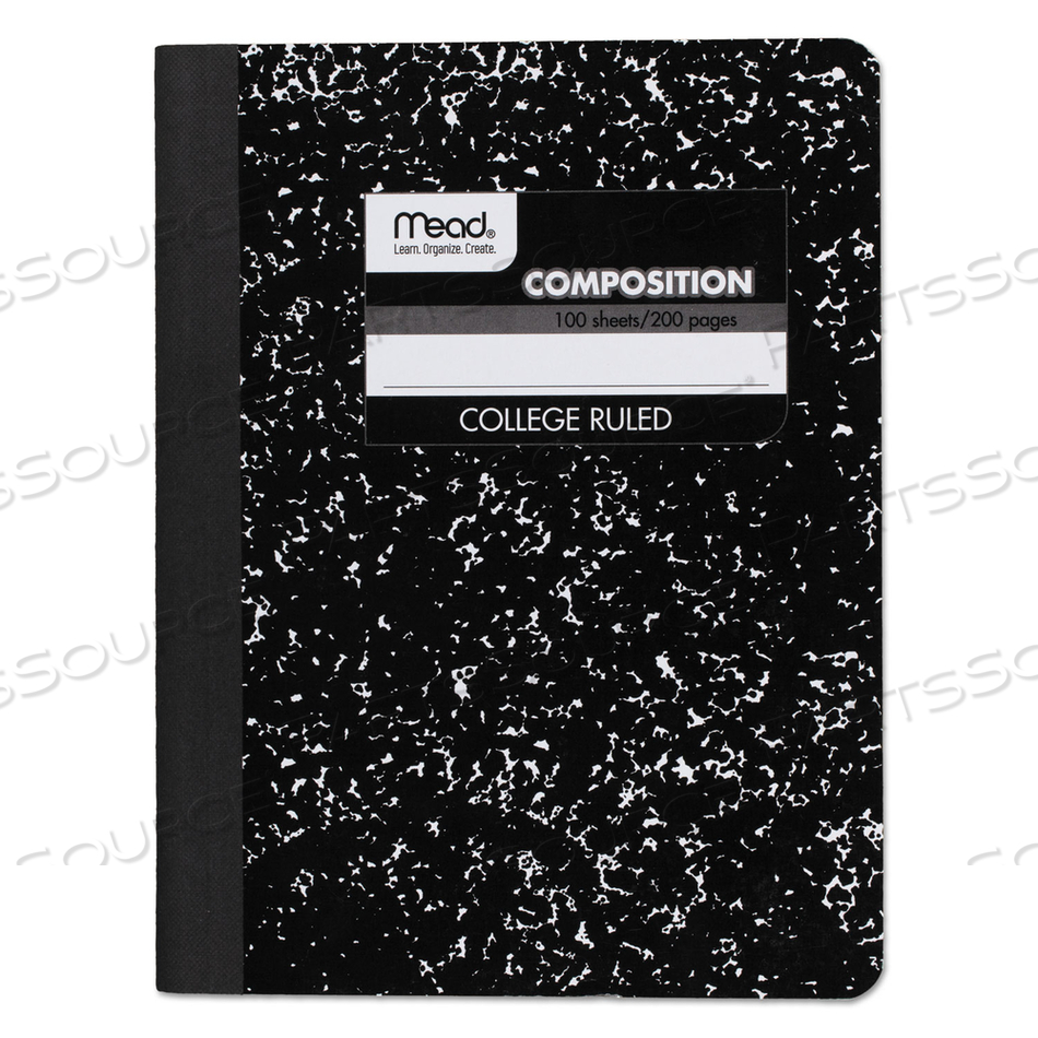 SQUARE DEAL COMPOSITION BOOK, MEDIUM/COLLEGE RULE, BLACK COVER, 9.75 X 7.5, 100 SHEETS by Mead SQUARE DEAL COMPOSITION BOOK, MEDIUM/COLLEGE RULE, BLACK COVER, 9.75 X 7.5, 100 SHEETS by Mead