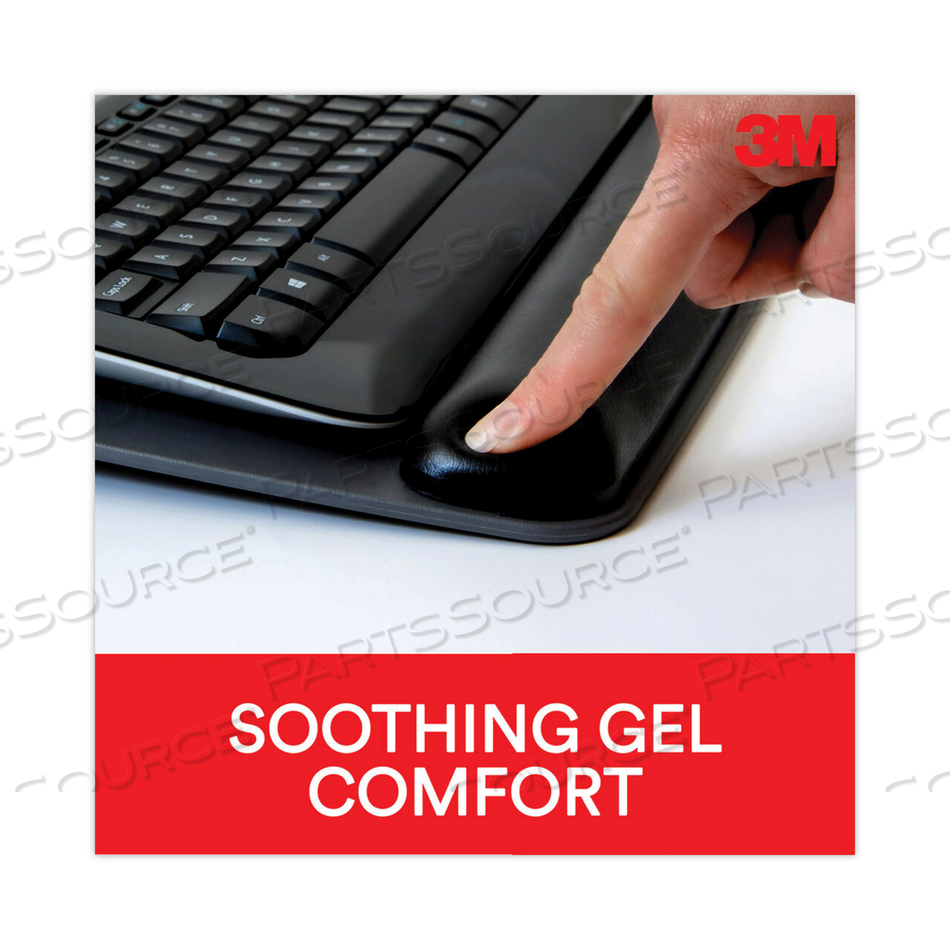 ANTIMICROBIAL GEL KEYBOARD WRIST REST PLATFORM, 19.6 X 10.6, BLACK/GRAY/SILVER by 3M Consumer