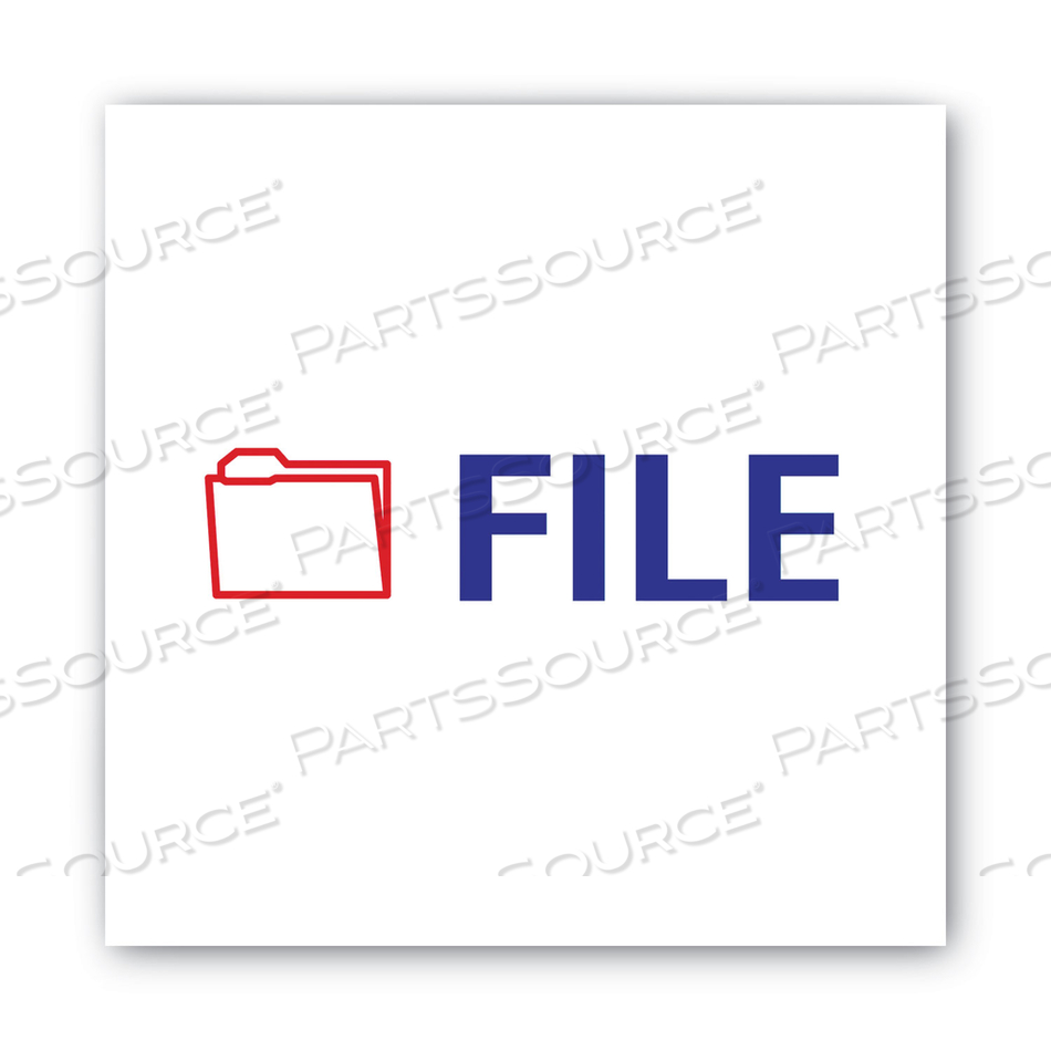 PRE-INKED SHUTTER STAMP, RED/BLUE, FILE, 1.63 X 0.5 by Accu-Stamp