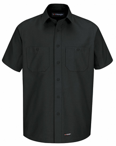 SHORT SLEEVE SHRT BLK POLY/COTTON LT by Wrangler