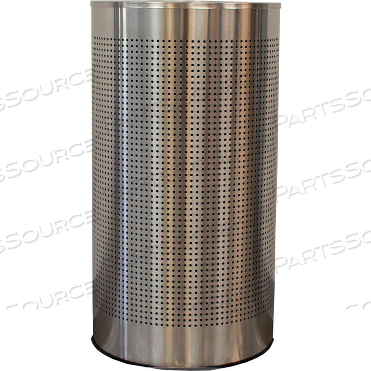 12 GAL. STEEL HALF ROUND WASTE RECEPTACLE WITH LINER, STAINLESS STEEL by Witt Company