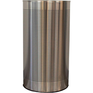 12 GAL. STEEL HALF ROUND WASTE RECEPTACLE WITH LINER, STAINLESS STEEL by Witt Company