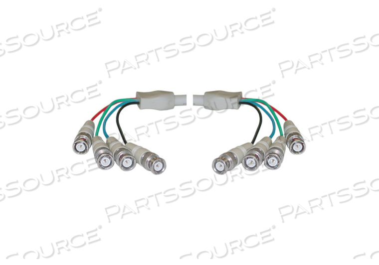 25FT DOUBLE SHIELDED 4 BNC MALE TO 4 BNC MALE CABLE - BEIGE 