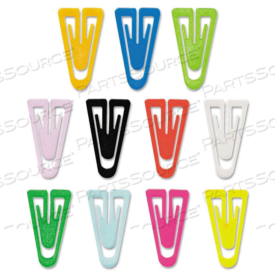 PLASTIC PAPER CLIPS, MEDIUM, SMOOTH, ASSORTED COLORS by Gem Products PLASTIC PAPER CLIPS, MEDIUM, SMOOTH, ASSORTED COLORS by Gem Products