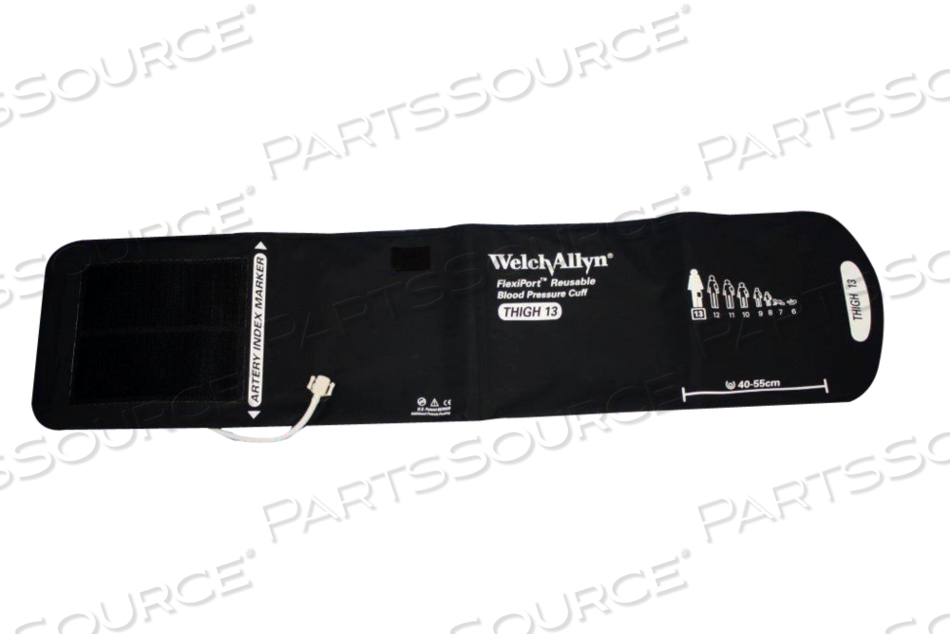 FULLY CONFIGURED FLEXIPORT BLOOD PRESSURE CUFFS, THIGH (13) 40-55 CM, SINGLE TUBE, SCREW, REUSABLE by Welch Allyn Inc.