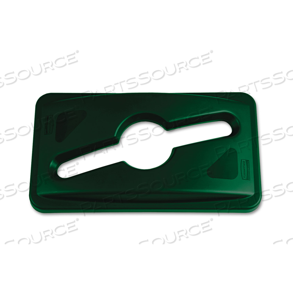 ALL-PURPOSE RECYCLING TOP POLY GREEN by Rubbermaid Medical Division