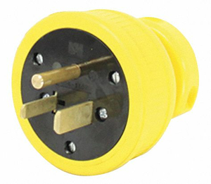 DUST TIGHT STRAIGHT BLADE PLUG, 6-50P, 50 A, 250V AC, YELLOW, 2 POLES by KH Industries