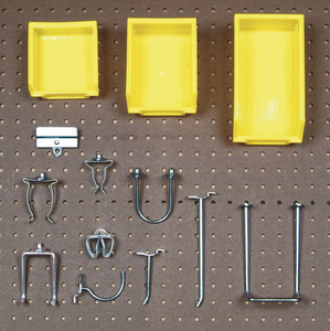 PEGBOARD HOOK/BIN ASSORTMENT W/95 PIECES by Durahook