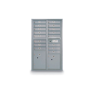 4C HORIZONTAL MAILBOX 51-1/4"H DOUBLE COLUMN 16 DOORS, 1 PARCEL USPS by United Visual Products