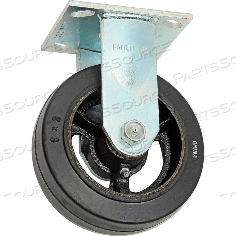 RIGID PLATE CASTER 6" MOLD-ON RUBBER WHEEL by Faultless Caster RIGID PLATE CASTER 6" MOLD-ON RUBBER WHEEL by Faultless Caster