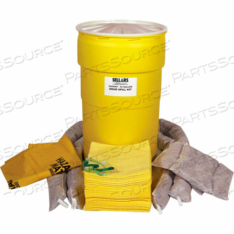 EVERSOAK HAZMAT 55 GALLON DRUM SPILL KIT, 47 GALLON CAPACITY, 1 SPILL KIT/CASE 