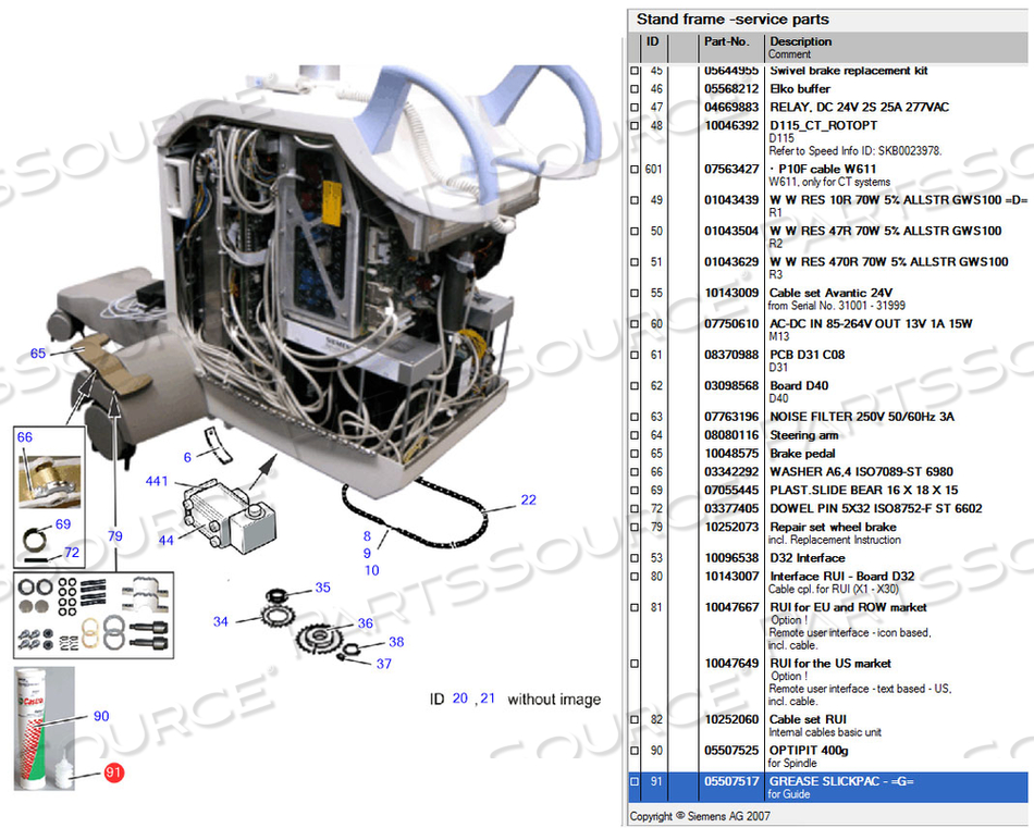 GREASE, SLICK-PAC, FOR USE WITH: FOR C-ARM MACHINE by Siemens Medical Solutions