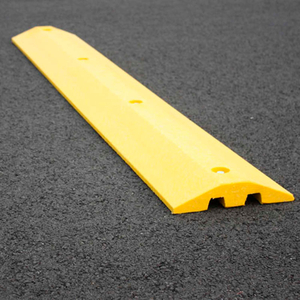 YELLOW SPEED BUMP WITH CABLE PROTECTION & HARDWARE - 48" LONG by Plastics R Unique YELLOW SPEED BUMP WITH CABLE PROTECTION & HARDWARE - 48" LONG by Plastics R Unique